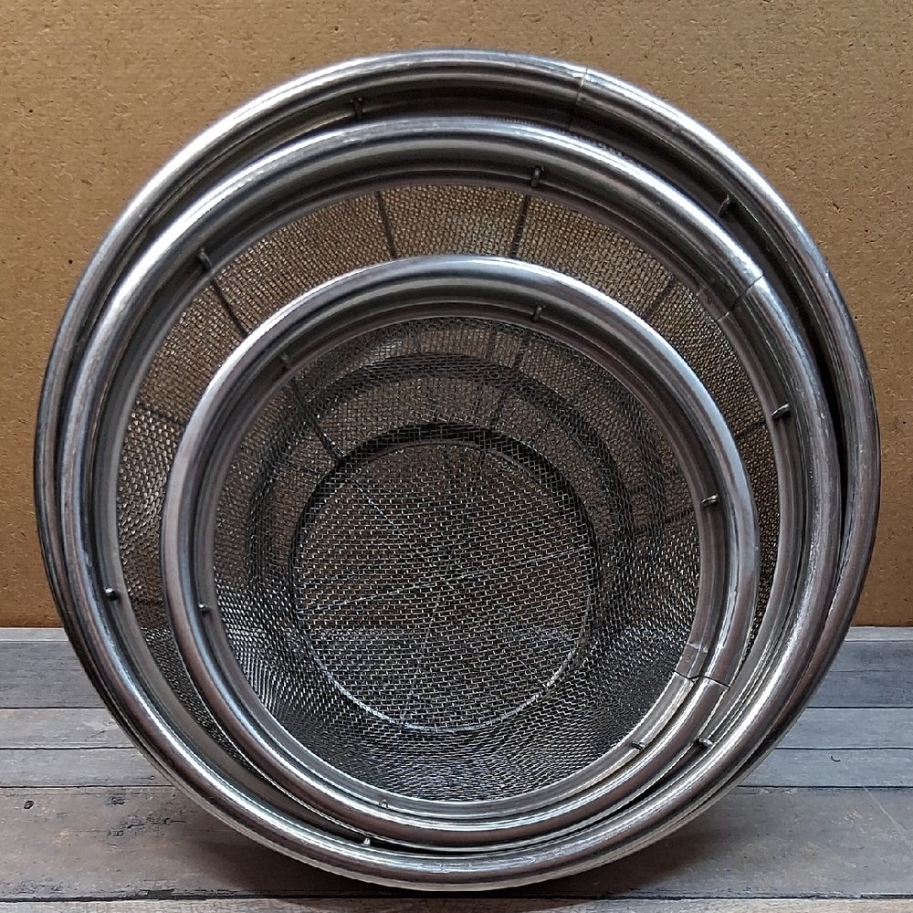 Pampered Chef 3 Piece Stainless Steel Mesh Colander Set